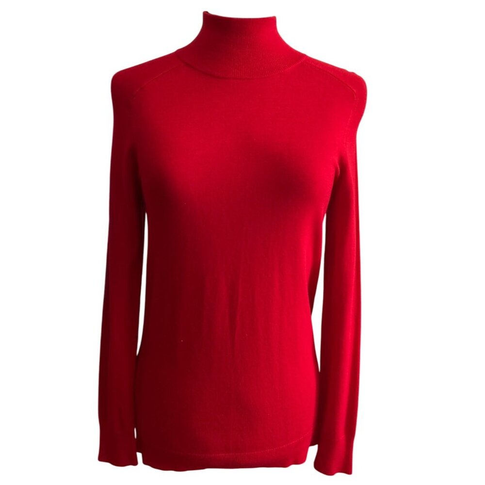 Apt. 9 Red Turtleneck Sweater Womens Medium Rayon & Nylon Blend Pullover